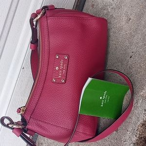 Kate spade burgundy crossbody handbag shoulder bag purse LIKE NEW spring